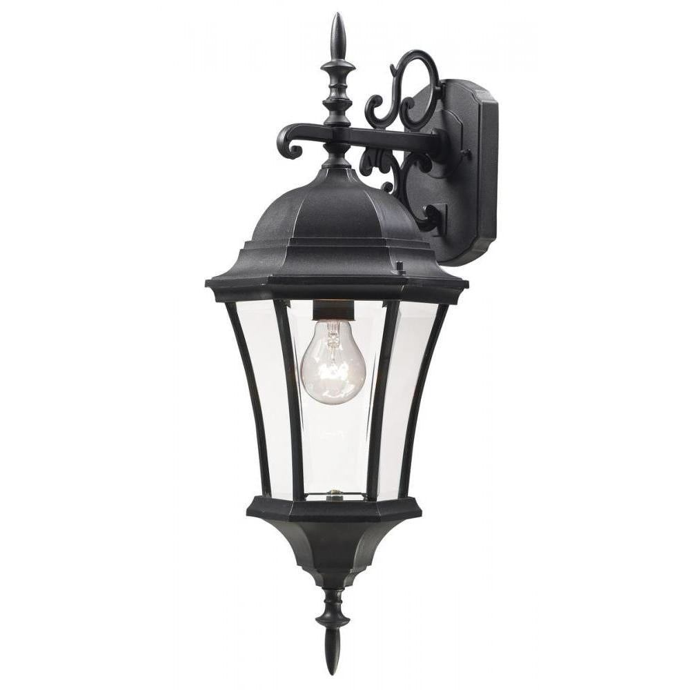 1 Light Outdoor Wall Light-Clear Beveled