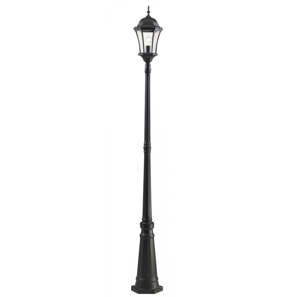 1 Light Outdoor Post Mounted Fixture-Clear Beveled