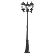 3 Light Outdoor Post Mounted Fixture-Clear Beveled