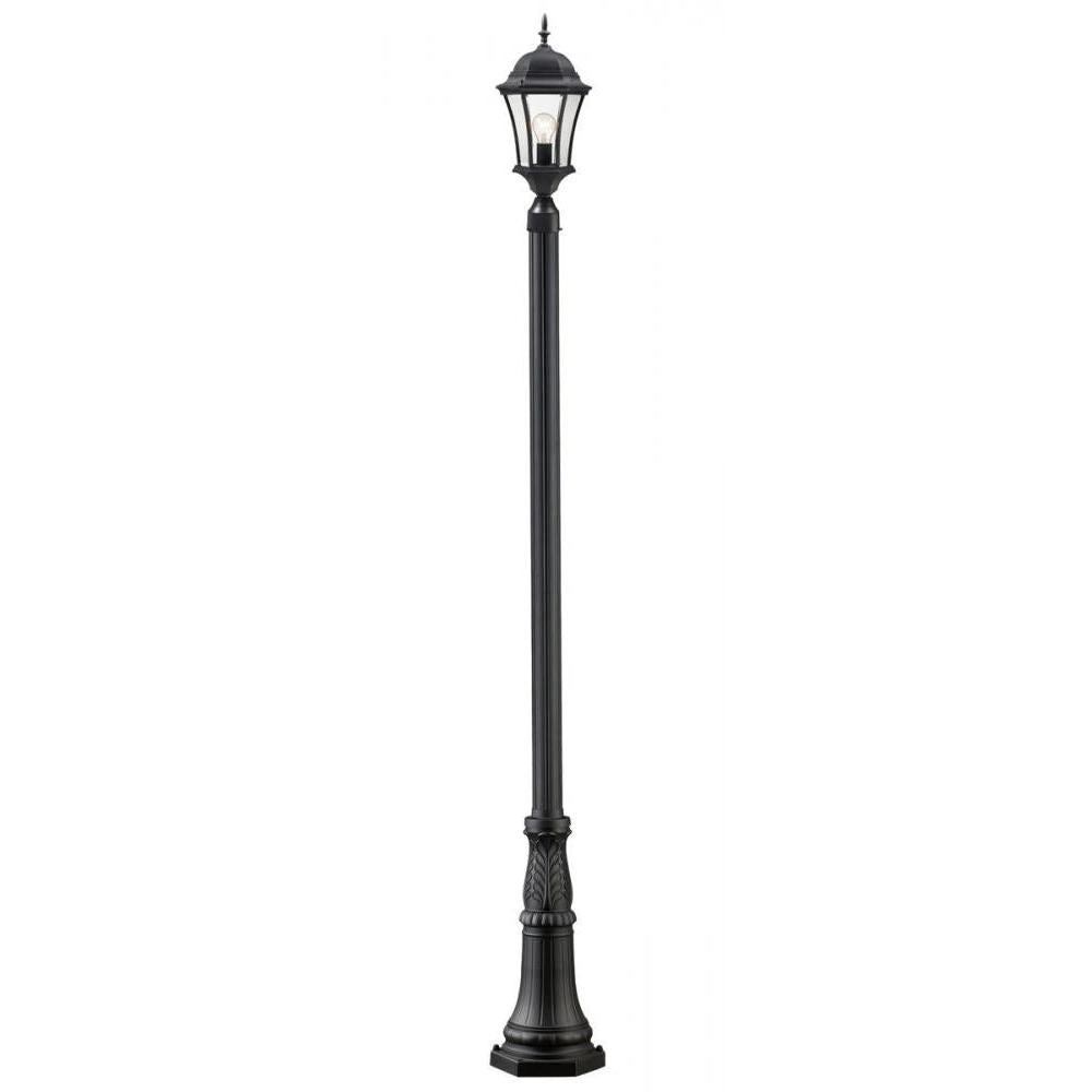 1 Light Outdoor Post Mounted Fixture-Clear Beveled
