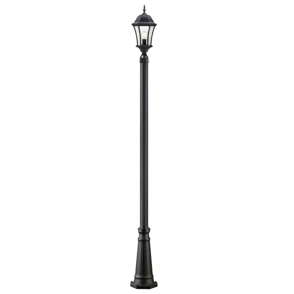 1 Light Outdoor Post Mounted Fixture-Clear Beveled