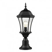1 Light Outdoor Pier Mounted Fixture-Clear Beveled