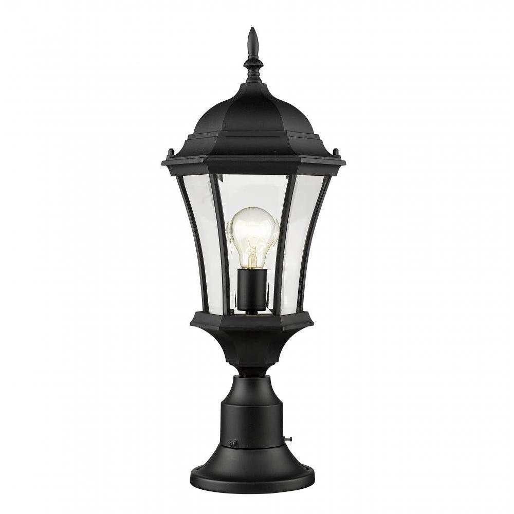 1 Light Outdoor Pier Mounted Fixture-Clear Beveled