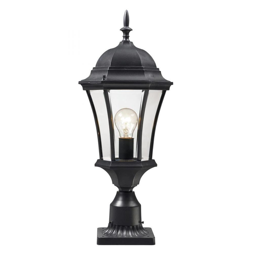 1 Light Outdoor Pier Mounted Fixture-Clear Beveled