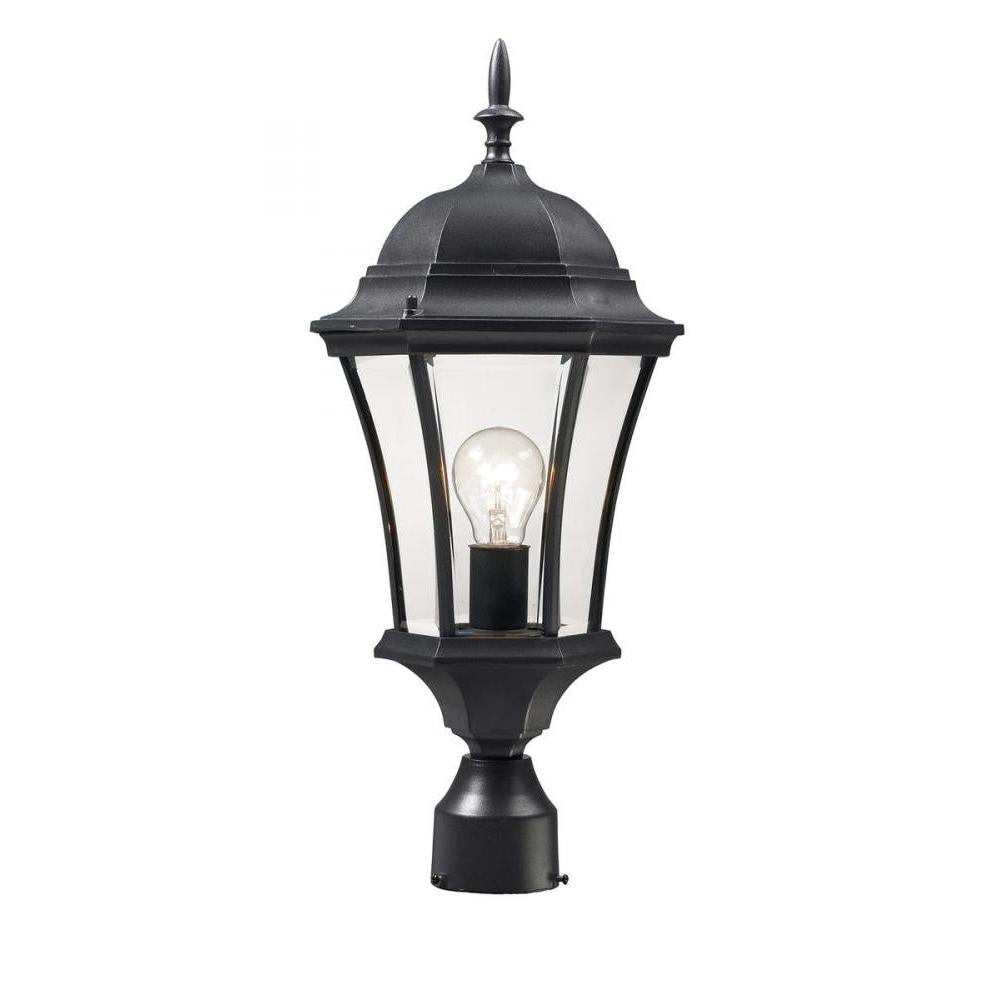 1 Light Outdoor Post Mount Fixture-Clear Beveled
