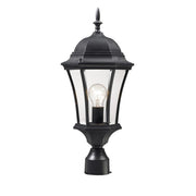 1 Light Outdoor Post Mount Fixture-Clear Beveled