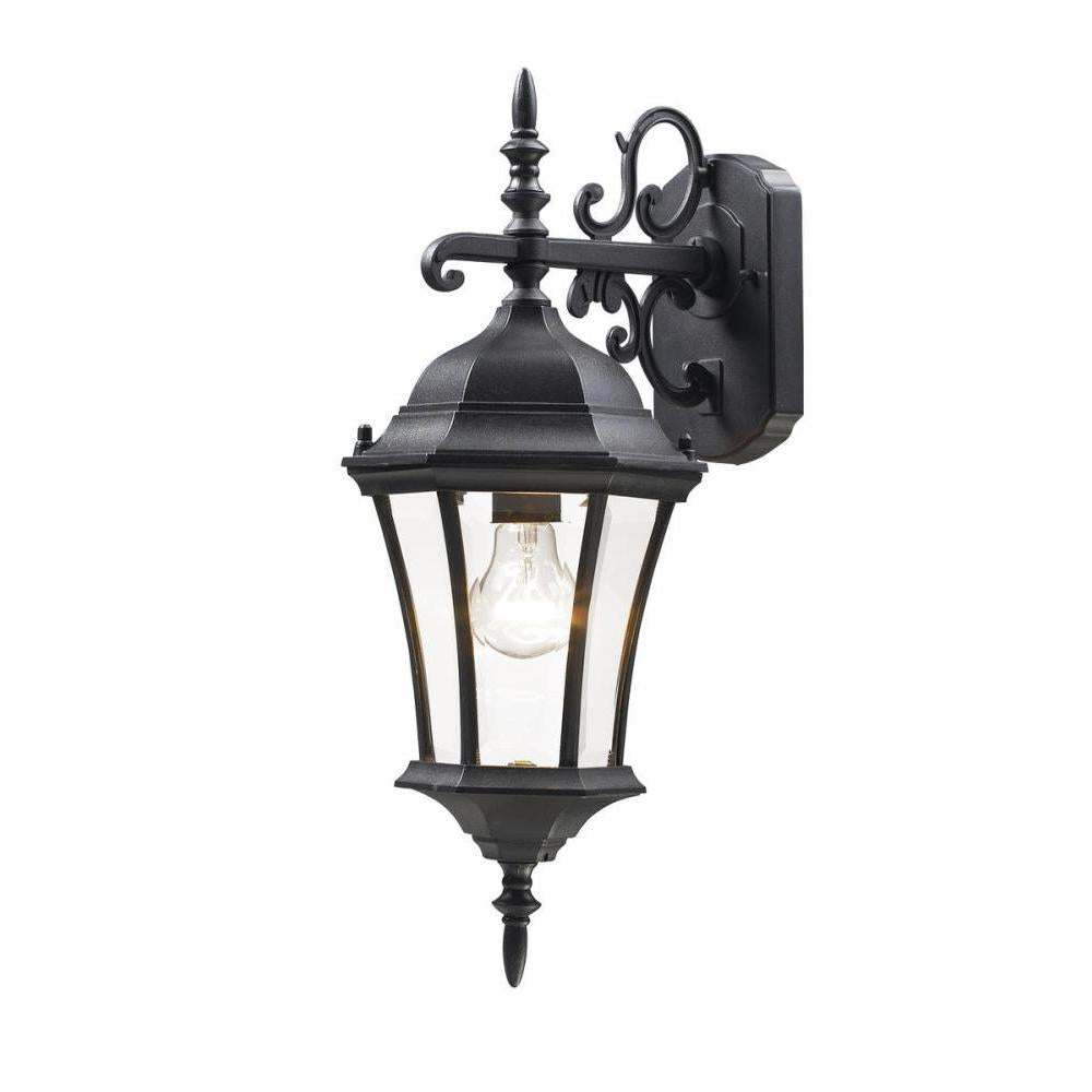 1 Light Outdoor Wall Light-Clear Beveled