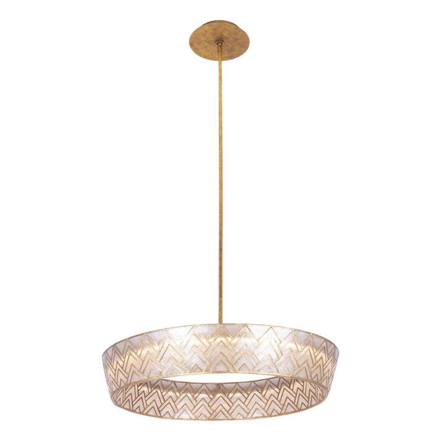 Geo 27 Inch Pendant – Oxidized Gold Leaf – 523155OL