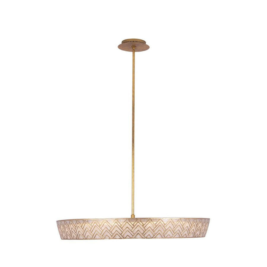 Geo 39 Inch Pendant – Oxidized Gold Leaf – 523156OL