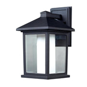 1 Light Outdoor Wall Light-Clear Beveled Outside; Matte Opal Inside