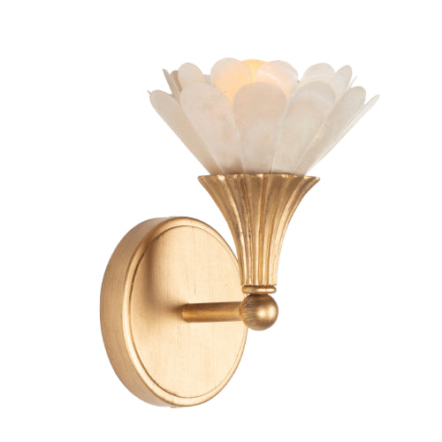 Kalco Lighting 525320MG Flora Short Wall Sconce, Modern Gold