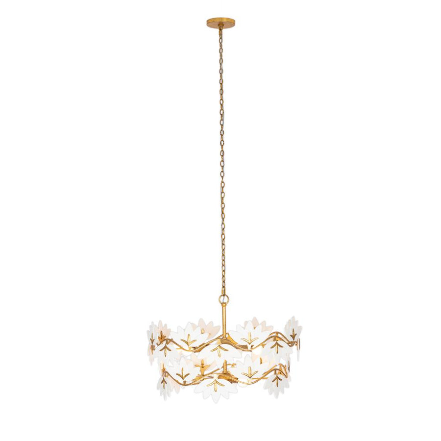 Bloom 28 Inch Chandelier – Oxidized Gold Leaf – 525656OL