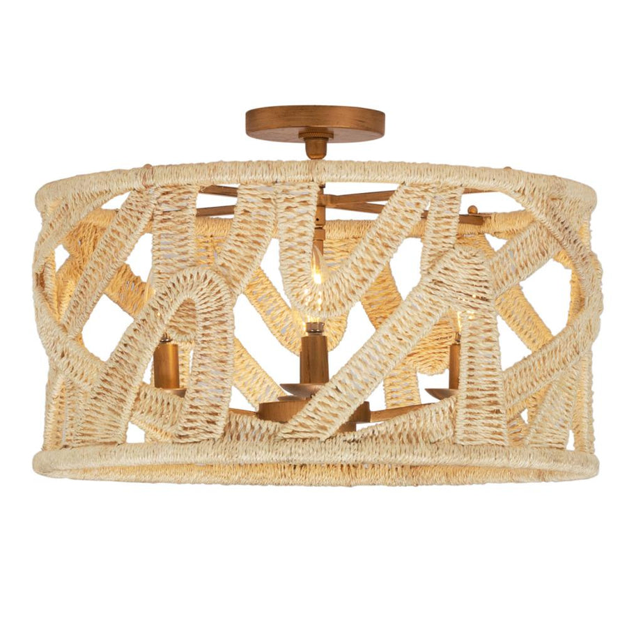 Soga 20 Inch Semi Flush Mount – Modern Gold And White – 525745MGW