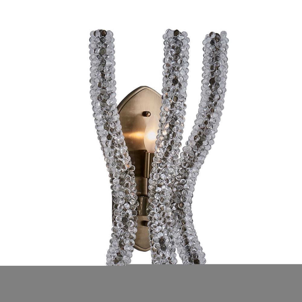 Coral 10 Inch Wall Sconce – Brushed Champagne Gold – 525921BCG/CLR