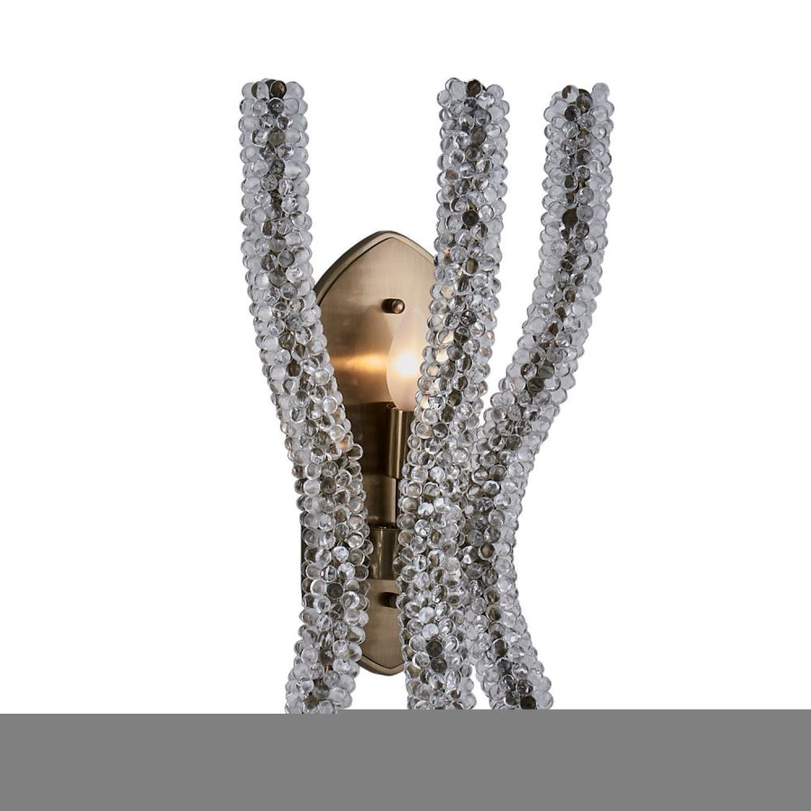 Coral 10 Inch Wall Sconce – Brushed Champagne Gold – 525921BCG/CLR