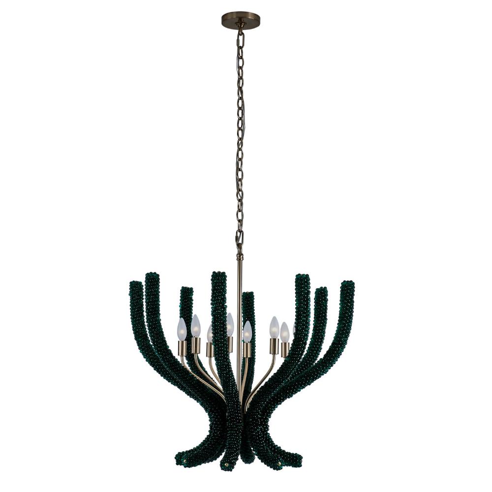 Coral 30 Inch Chandelier – Brushed Champagne Gold – 525955BCG/GRN