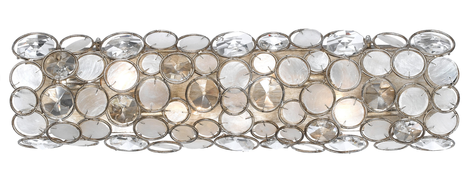 Crystorama Palla 526-SA – 24 Inch – 4 Light – Bath Vanity Light – Antique Silver – Damp Rated