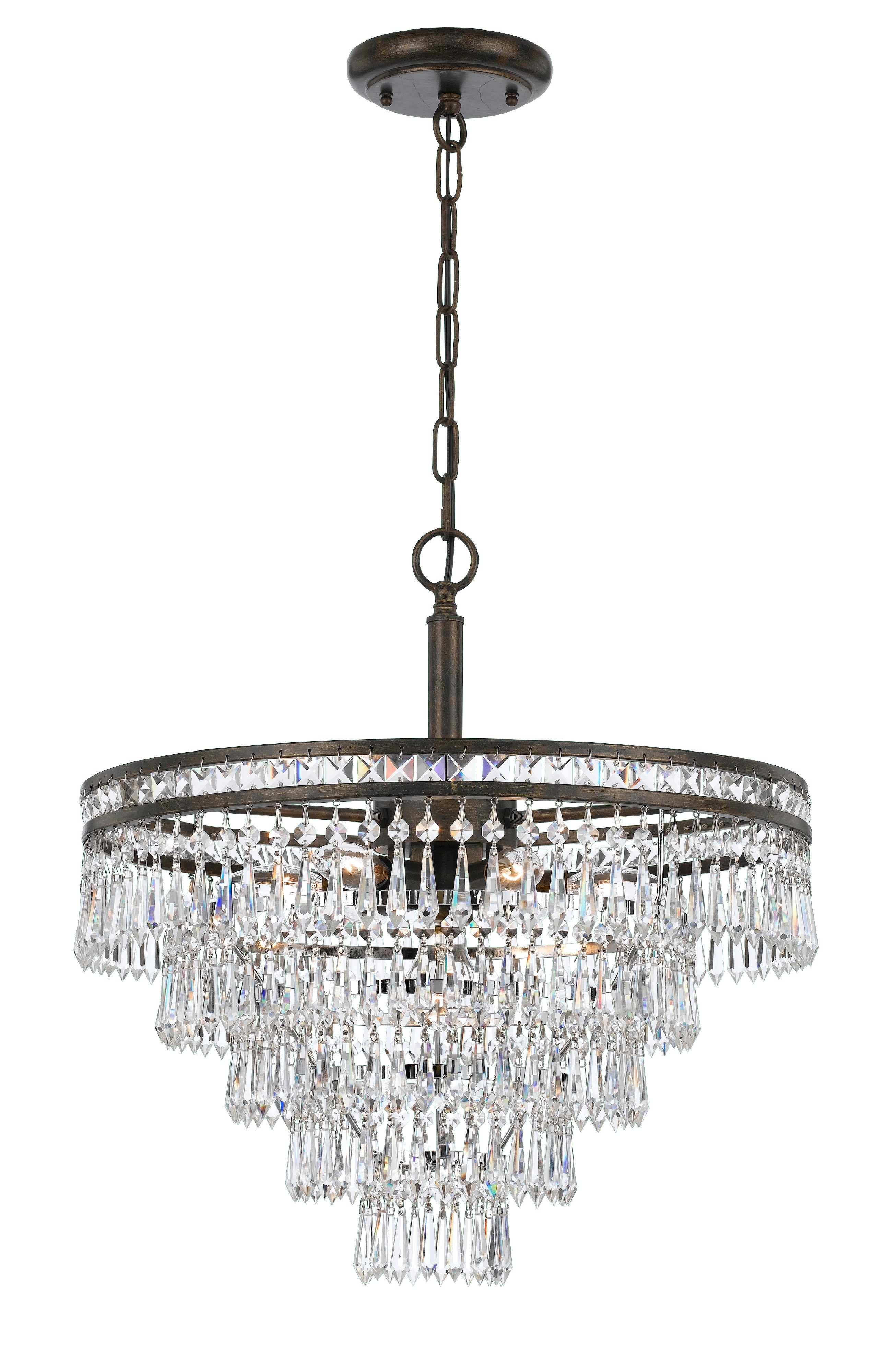 Crystorama Mercer 5264-EB-CL-MWP – 20 Inch – 7 Light – Chandelier – English Bronze – Damp Rated