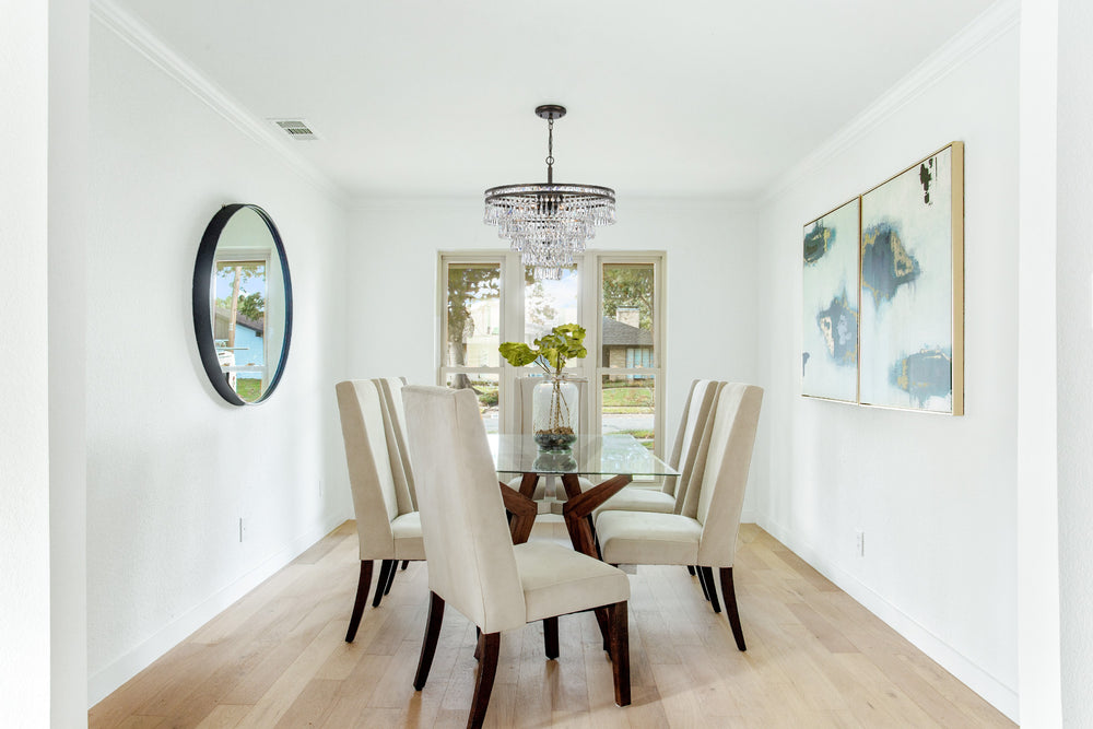 Crystorama 5264-EB-CL-MWP Mercer 7 Light Hand Cut Crystal Chandelier, UL Damp Rated, English Bronze