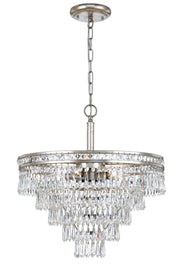 Crystorama Mercer 5264-OS-CL-MWP – 20 Inch – 7 Light – Chandelier – Olde Silver – Damp Rated