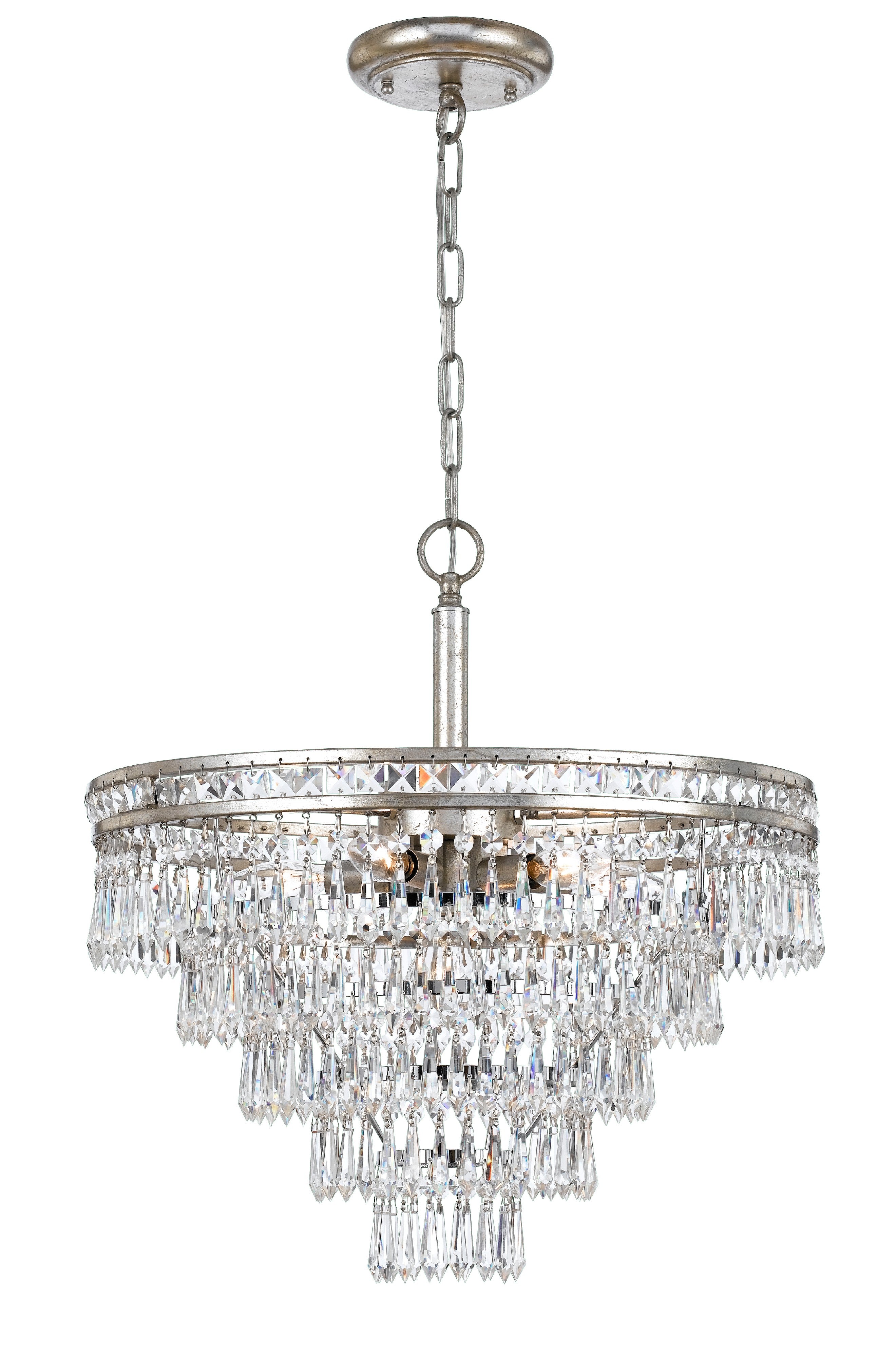 Crystorama Mercer 5264-OS-CL-MWP – 20 Inch – 7 Light – Chandelier – Olde Silver – Damp Rated