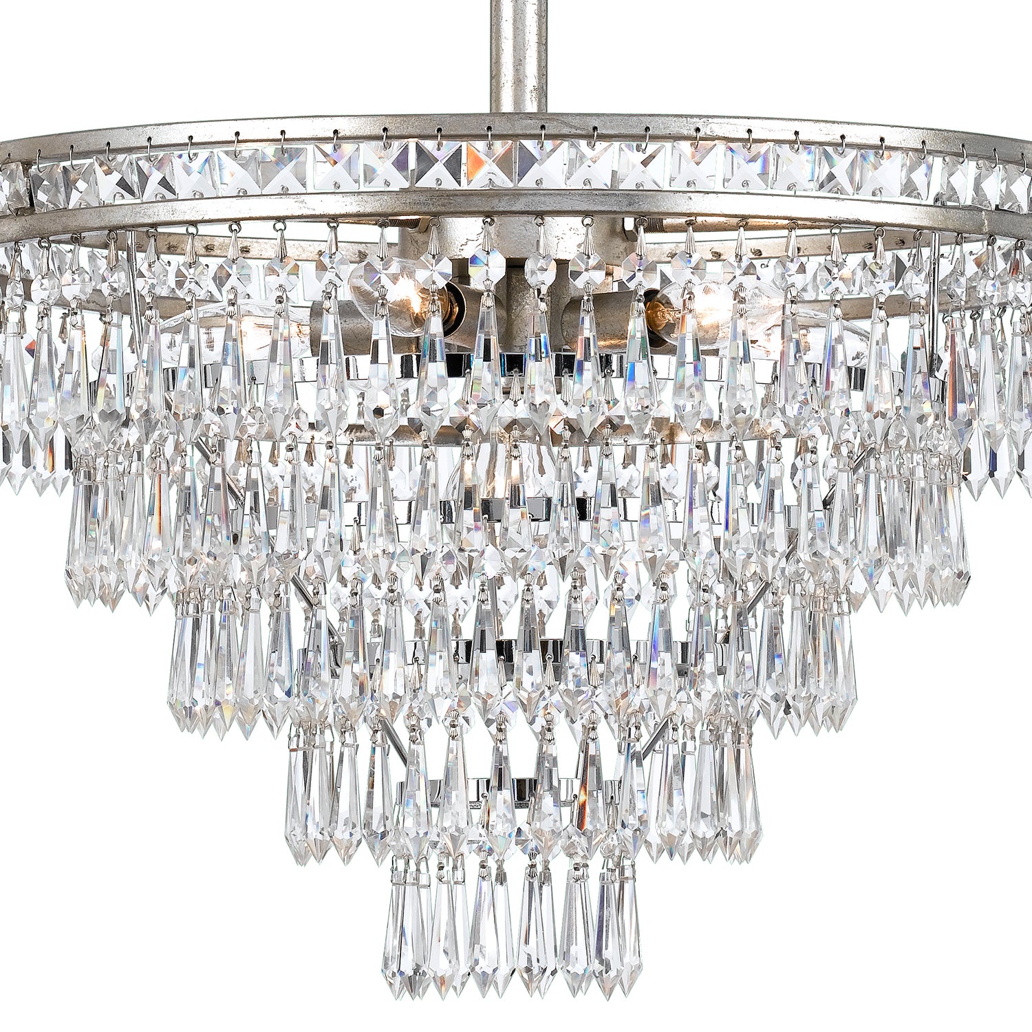 Crystorama Mercer 5264-OS-CL-MWP – 20 Inch – 7 Light – Chandelier – Olde Silver – Damp Rated