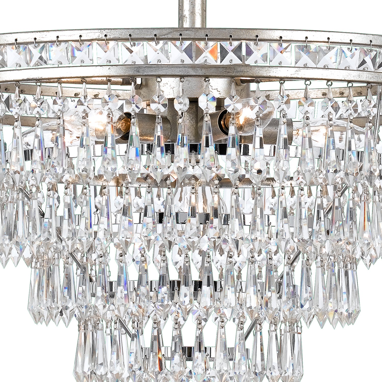Crystorama Mercer 5264-OS-CL-MWP – 20 Inch – 7 Light – Chandelier – Olde Silver – Damp Rated