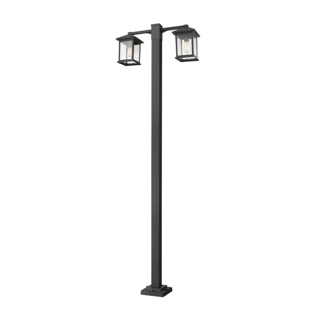 2 Light Outdoor Post Mounted Fixture-Clear Beveled