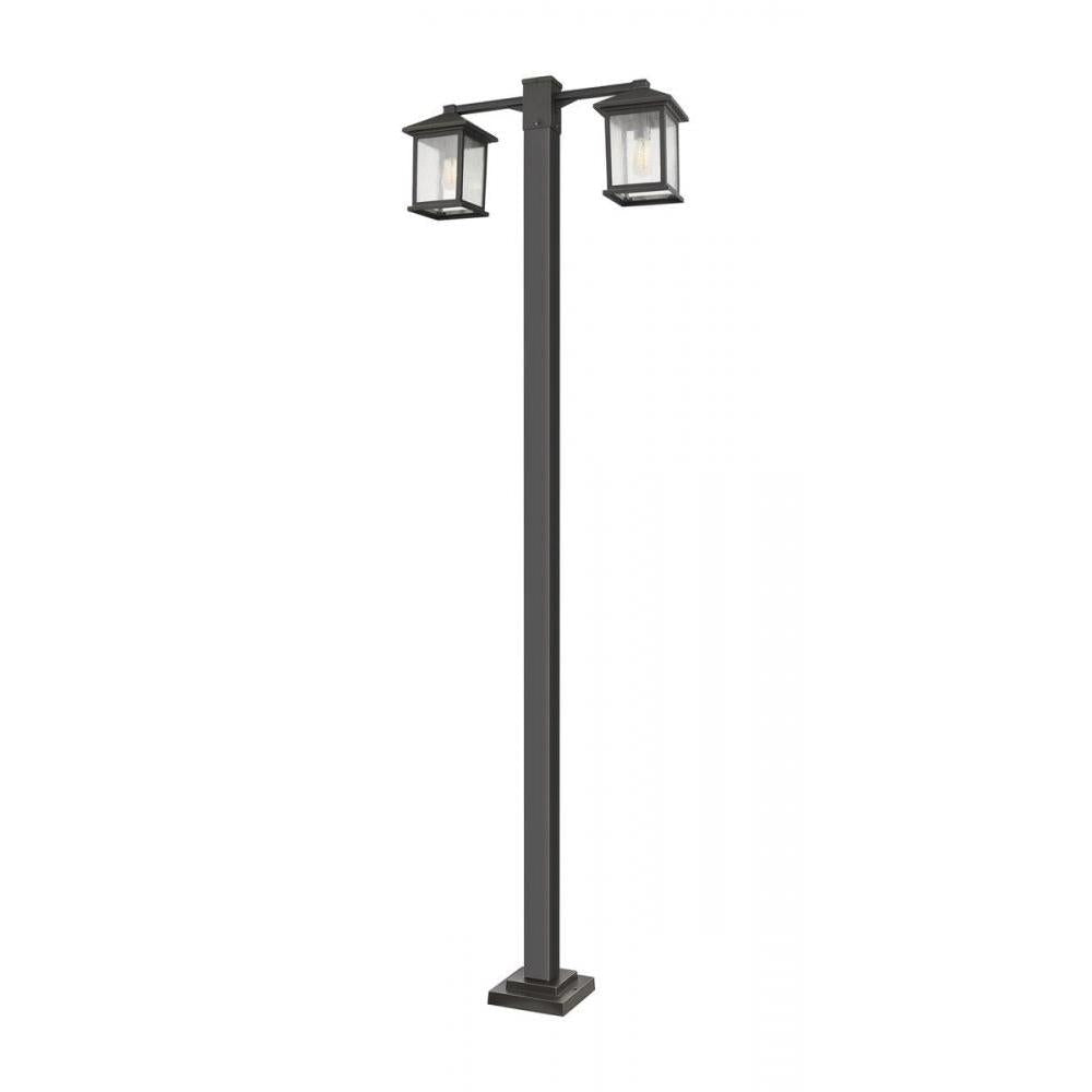 2 Light Outdoor Post Mounted Fixture-Clear Seedy