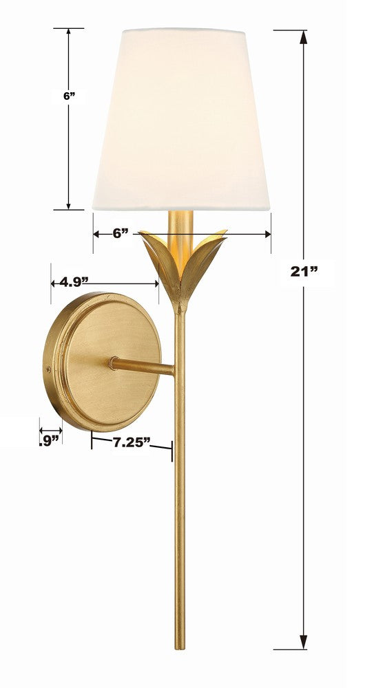 Crystorama BROCHE 531-GA Sconce Contemporary - Antique Gold