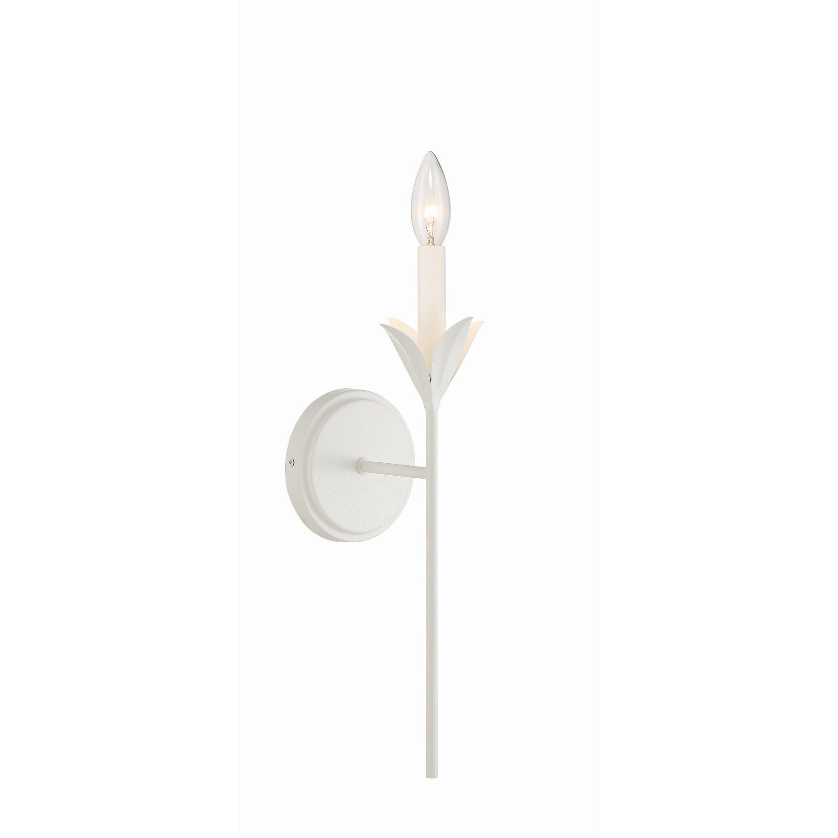Crystorama Broche 531-MT – 6 Inch – 1 Light – Sconce – Matte White – Dry Rated