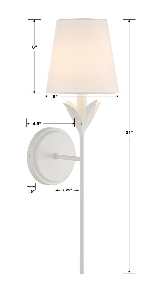 Crystorama BROCHE 531-MT Sconce Contemporary - Matte White