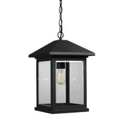 1 Light Outdoor Chain Mount Ceiling Fixture-Clear Beveled