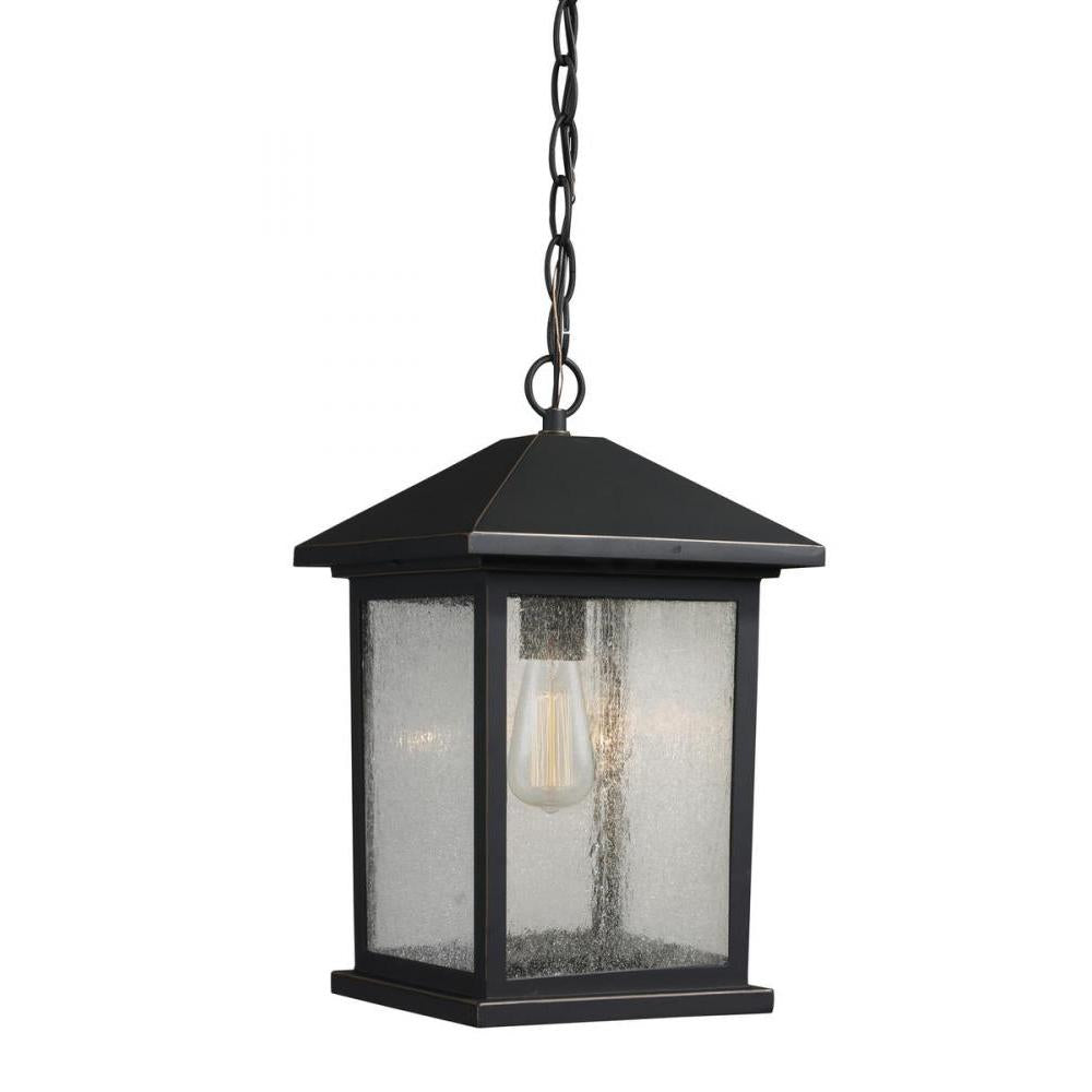 1 Light Outdoor Chain Mount Ceiling Fixture-Clear Seedy