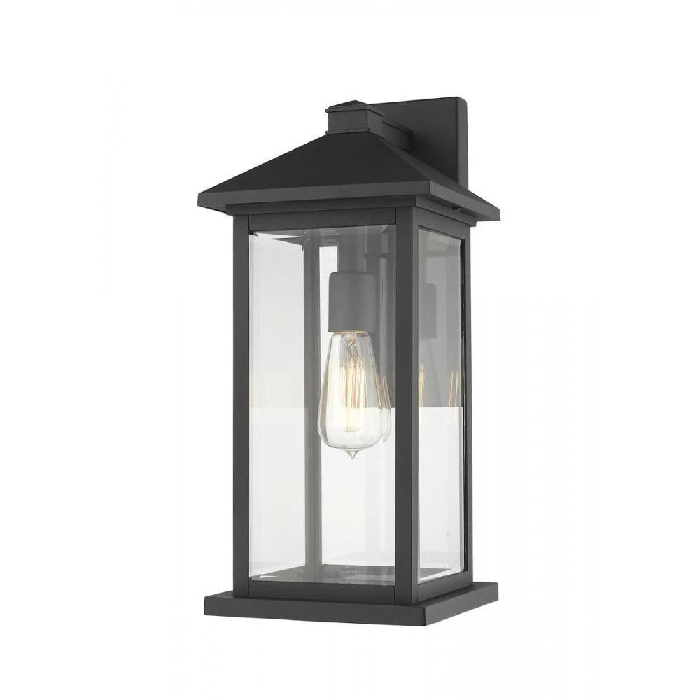 1 Light Outdoor Wall Light-Clear Beveled