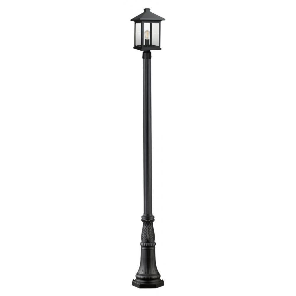 1 Light Outdoor Post Mounted Fixture-Clear Beveled