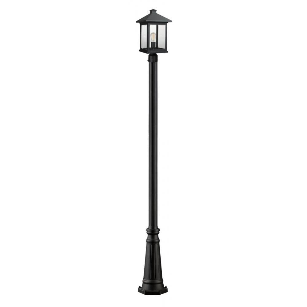 1 Light Outdoor Post Mounted Fixture-Clear Beveled