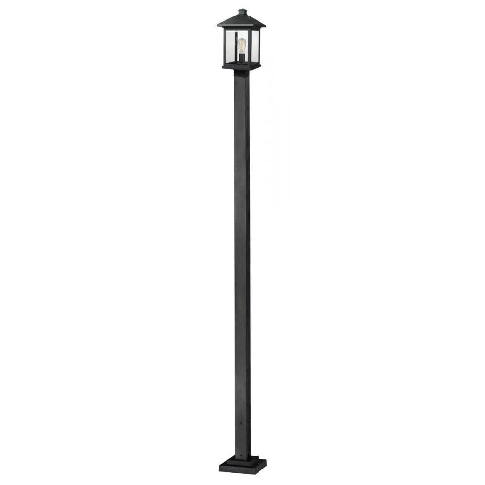 1 Light Outdoor Post Mounted Fixture-Clear Beveled