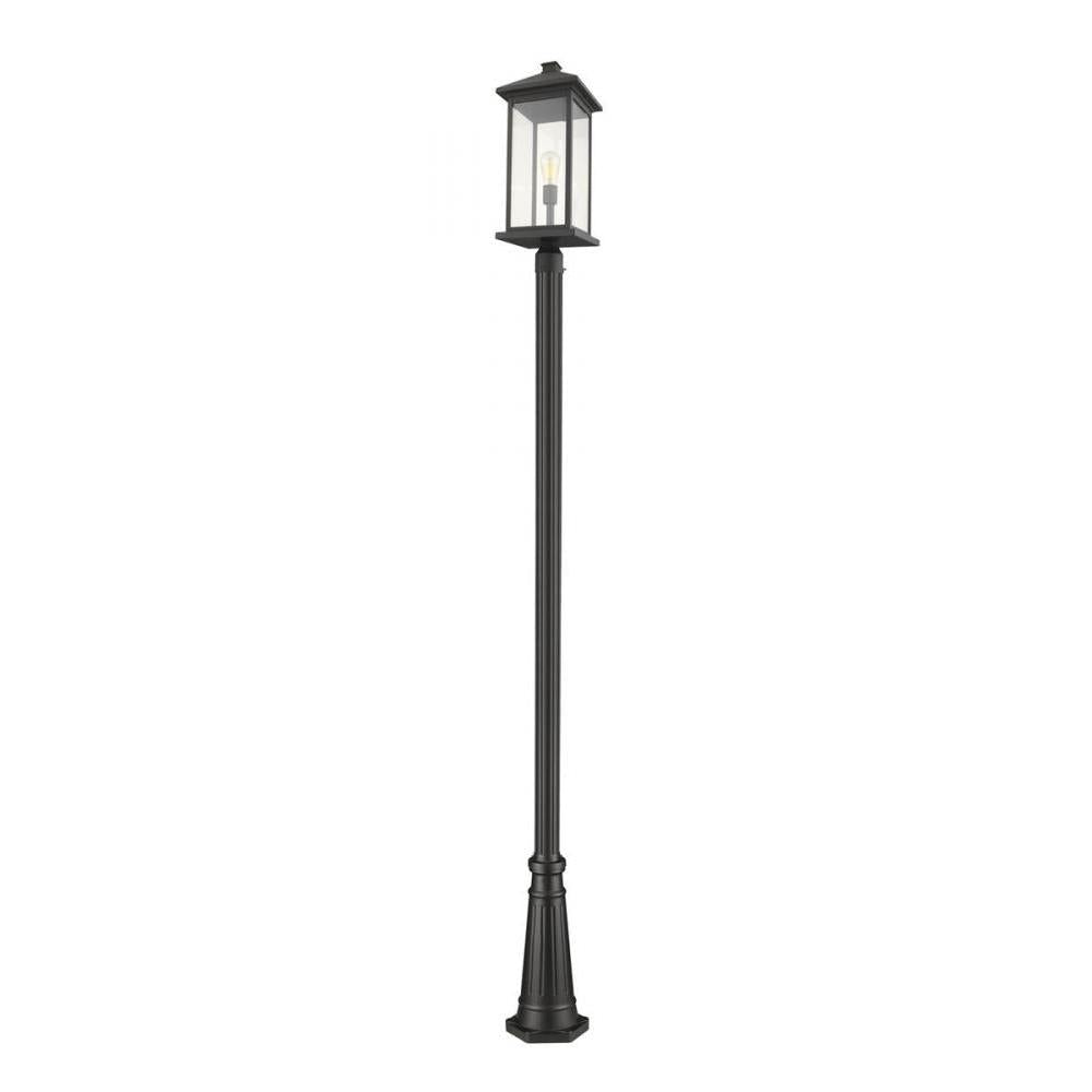 1 Light Outdoor Post Mounted Fixture-Clear Beveled