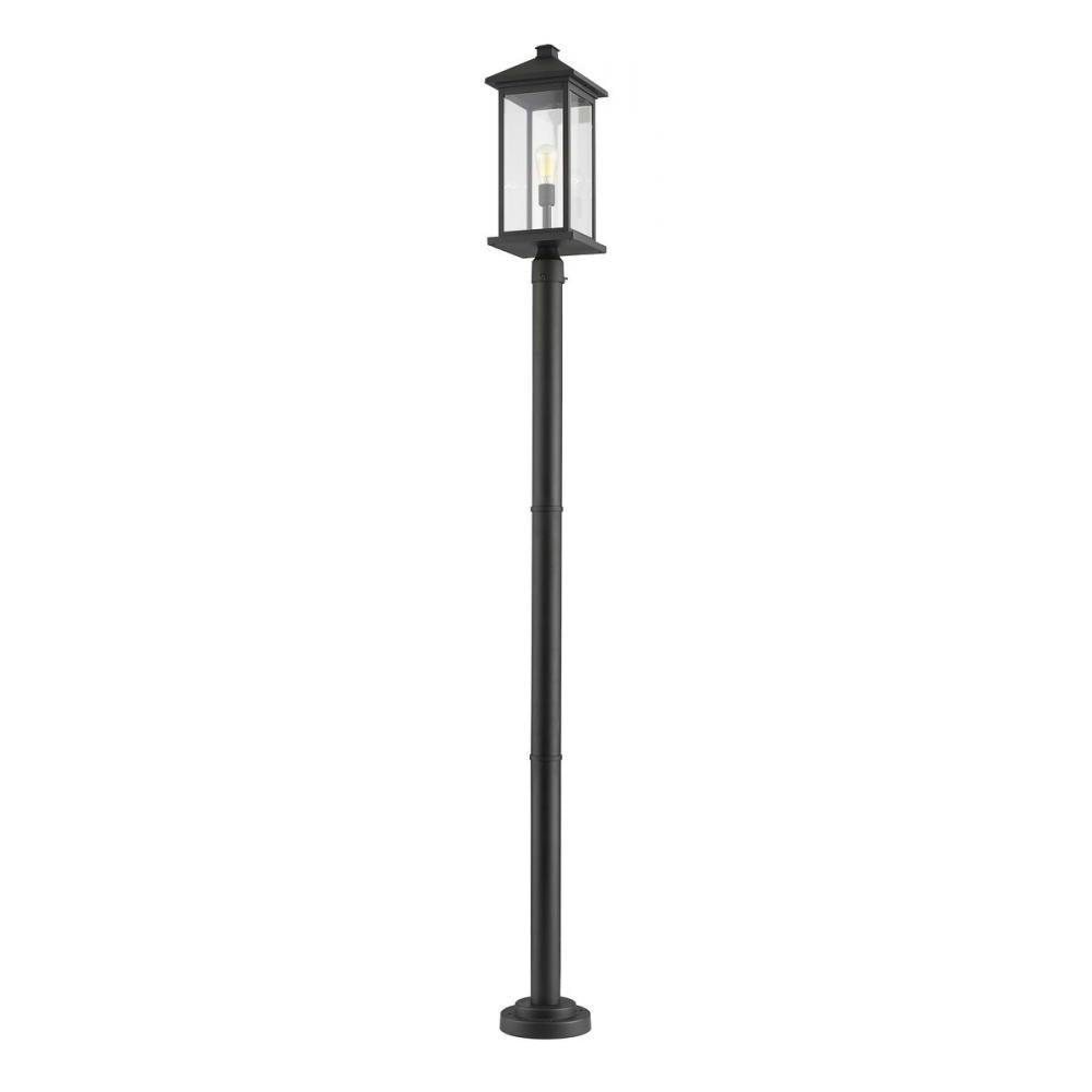 1 Light Outdoor Post Mounted Fixture-Clear Beveled