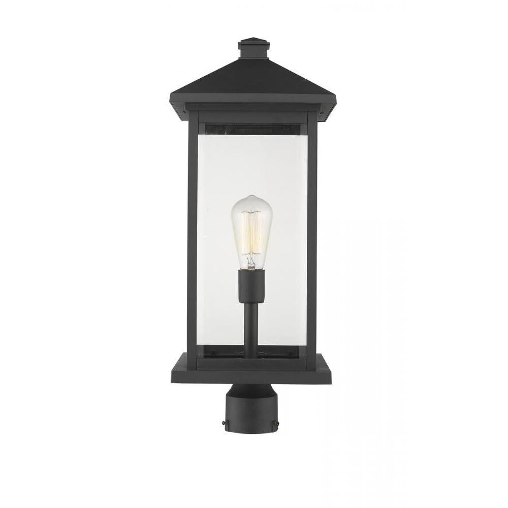 1 Light Outdoor Post Mount Fixture-Clear Beveled