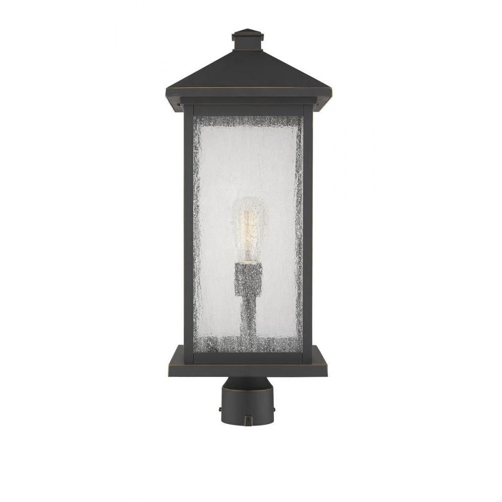 1 Light Outdoor Post Mount Fixture-Clear Seedy