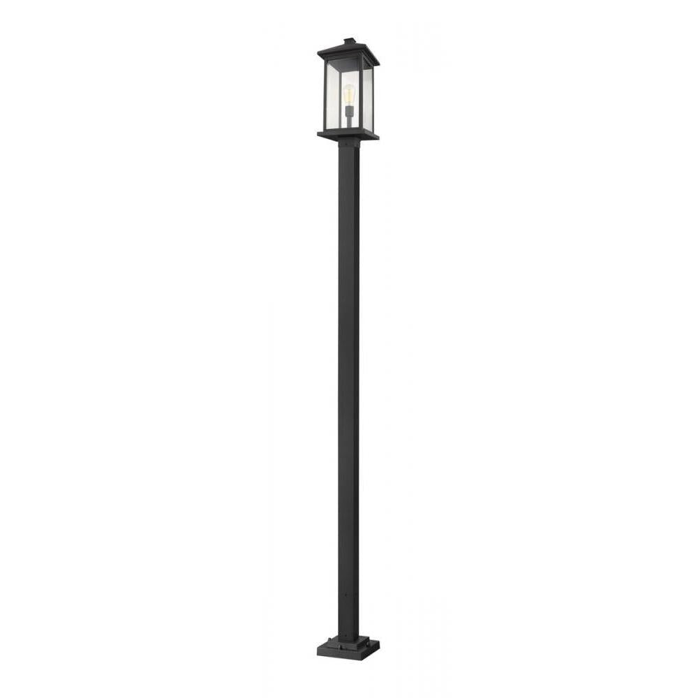 1 Light Outdoor Post Mounted Fixture-Clear Beveled