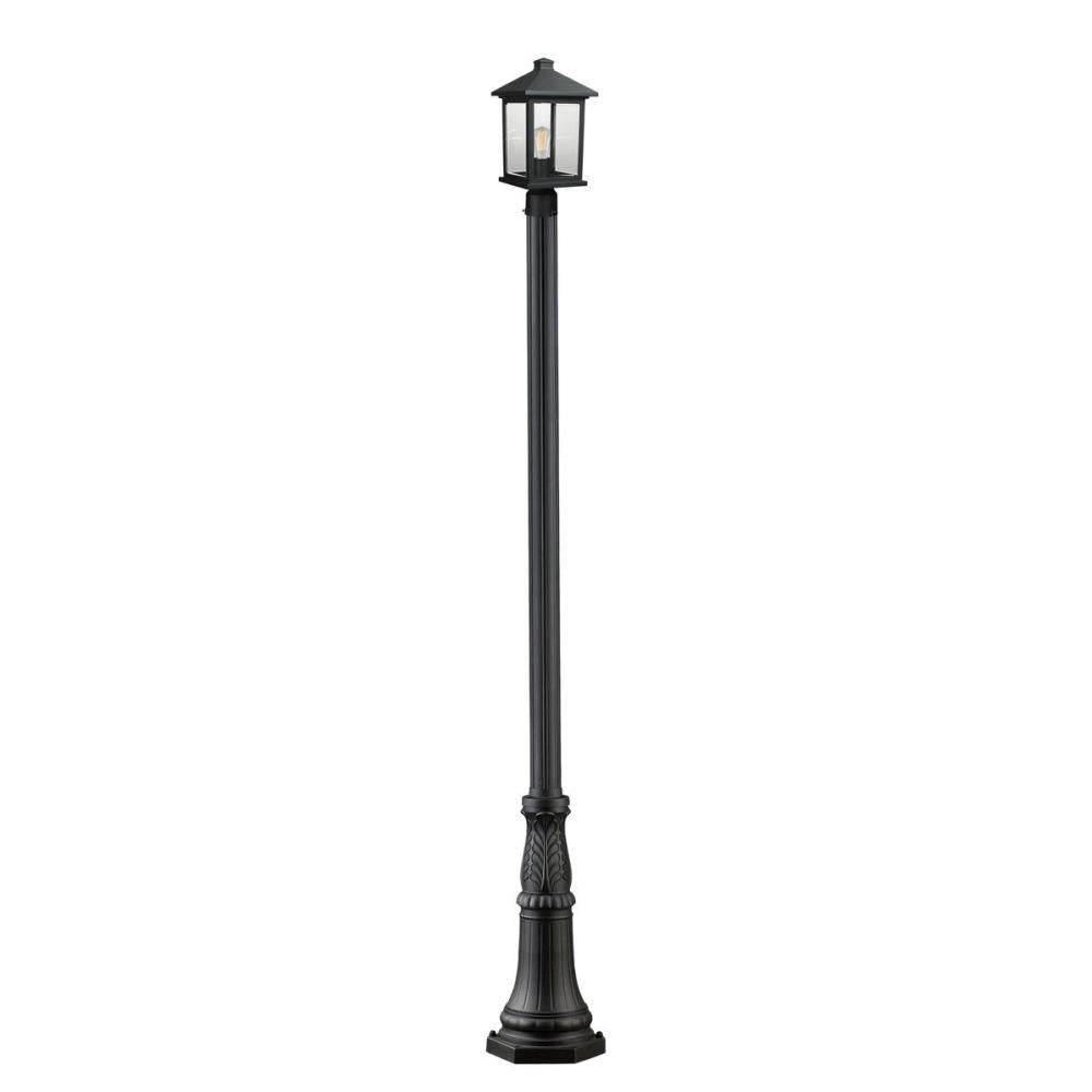 1 Light Outdoor Post Mounted Fixture-Clear Beveled