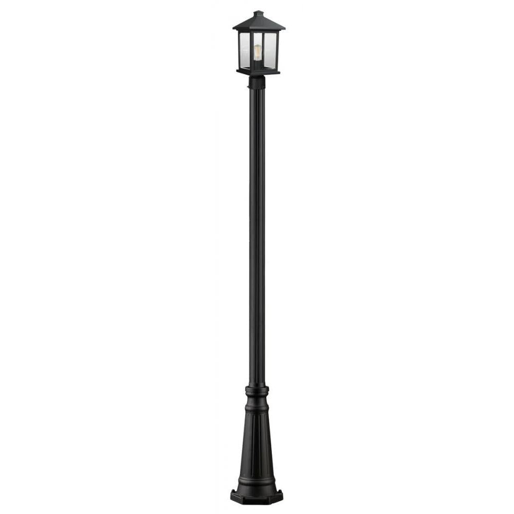 1 Light Outdoor Post Mounted Fixture-Clear Beveled