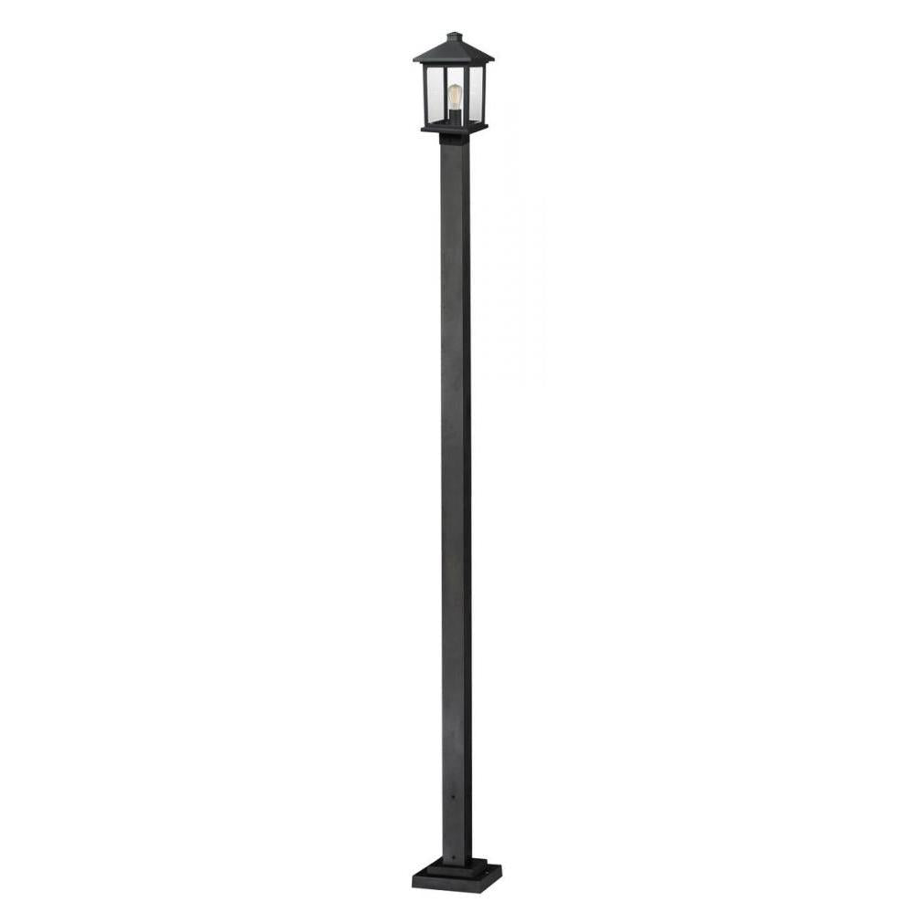 1 Light Outdoor Post Mounted Fixture-Clear Beveled