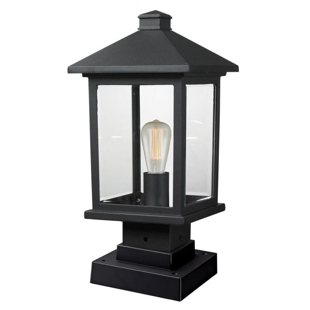1 Light Outdoor Pier Mounted Fixture-Clear Beveled