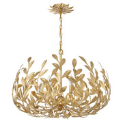 Crystorama Broche 533-GA – 27 Inch – 6 Light – Chandelier – Antique Gold – Damp Rated