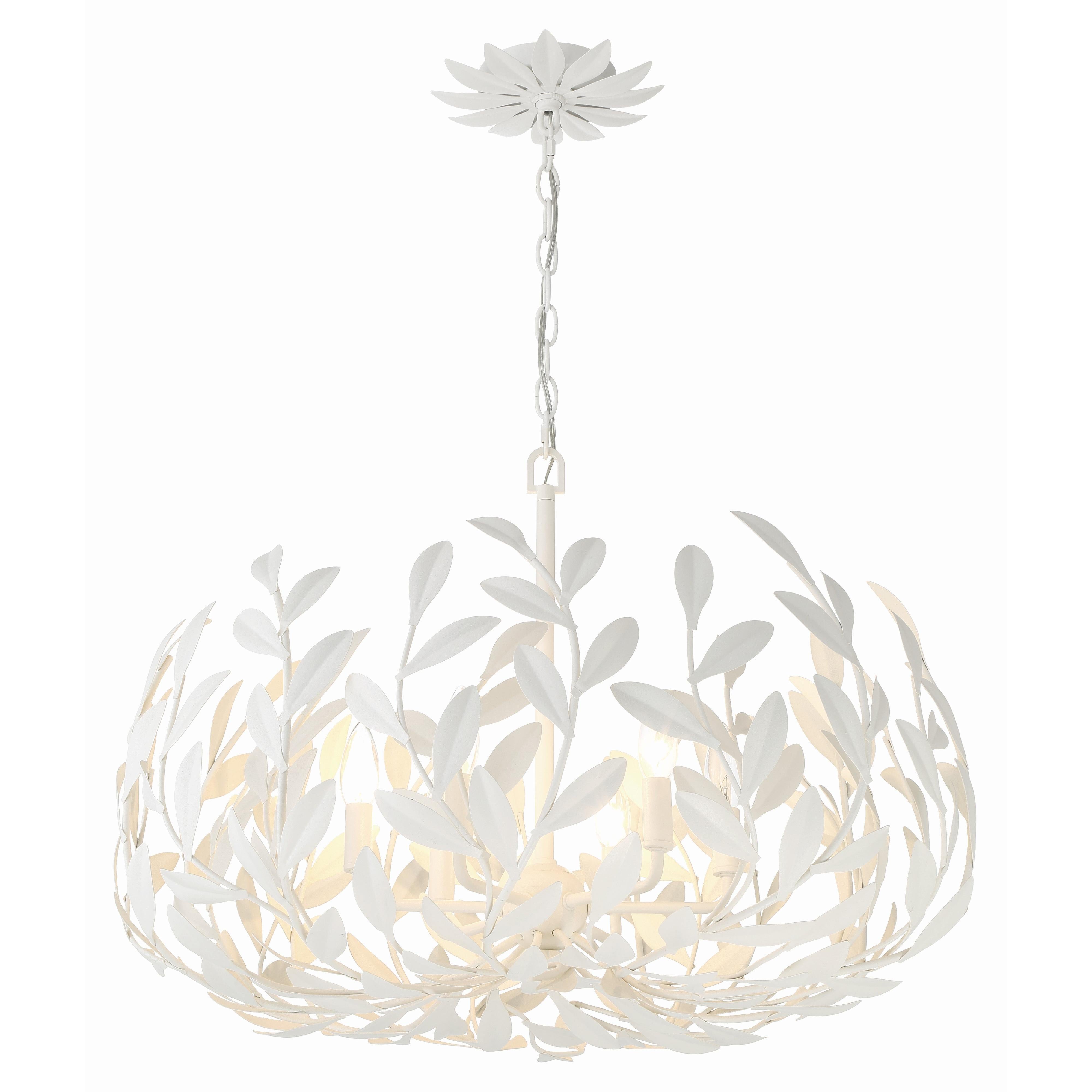 Broche 6 Light Matte White Chandelier