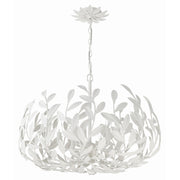 Crystorama Broche 533-MT – 27 Inch – 6 Light – Chandelier – Matte White – Damp Rated